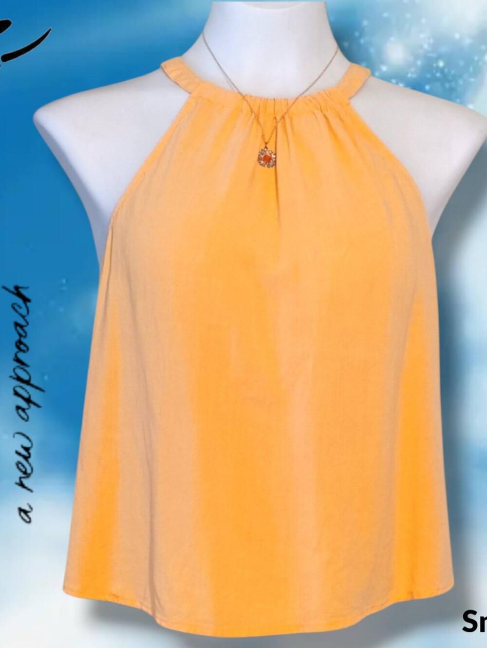 Women's Halter Neck Tank Top - Yellow